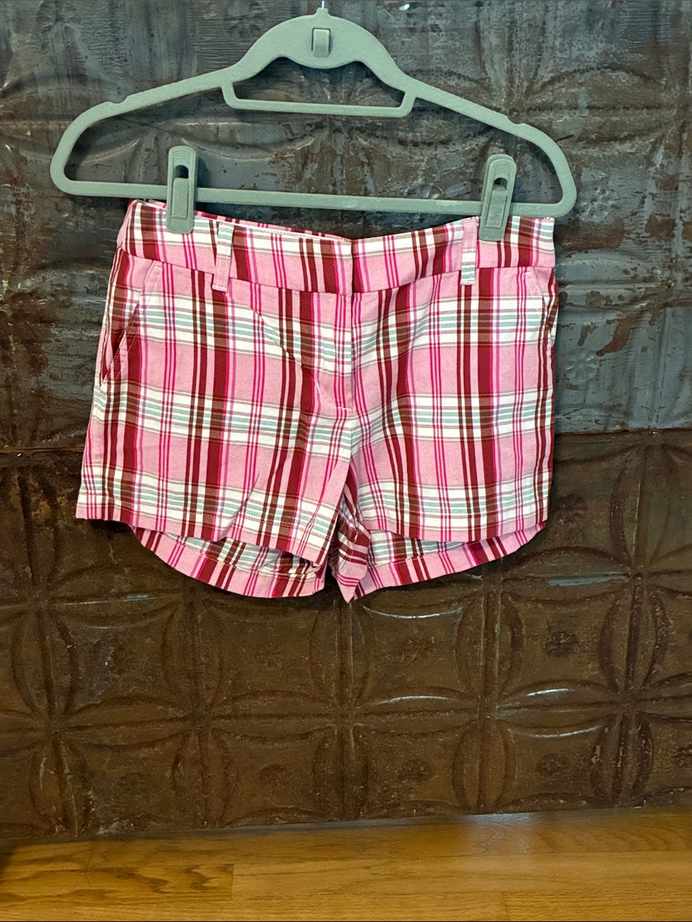J. Crew. Pink Plaid Women’s Casual Shorts